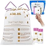 OKKEAI 4 Gallon Small Trash Bag Drawstring. 60 Count White Heavy Duty Trash Bags Tear & Leak-Proof Wastebasket Liners with Safety Warning for Bathroom, Kitchen, Bedroom, Office