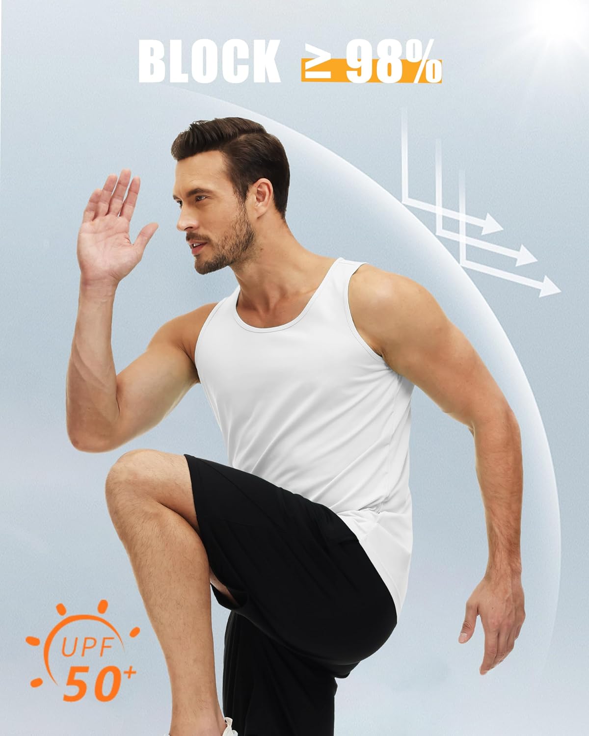 MAGCOMSEN 3 Pack Men's UPF 50+ Tank Top Quick Dry Summer Workout Muscle Sleeveless Shirts for Swim Beach Bodybuilding