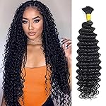 Selina Human Braiding Hair Bundle 50g Loose Deep Bulk Micro Braiding Hair Deep Wave Bulk Human Hair For Braiding Natural Black Color (Loose Deep, 22inch)