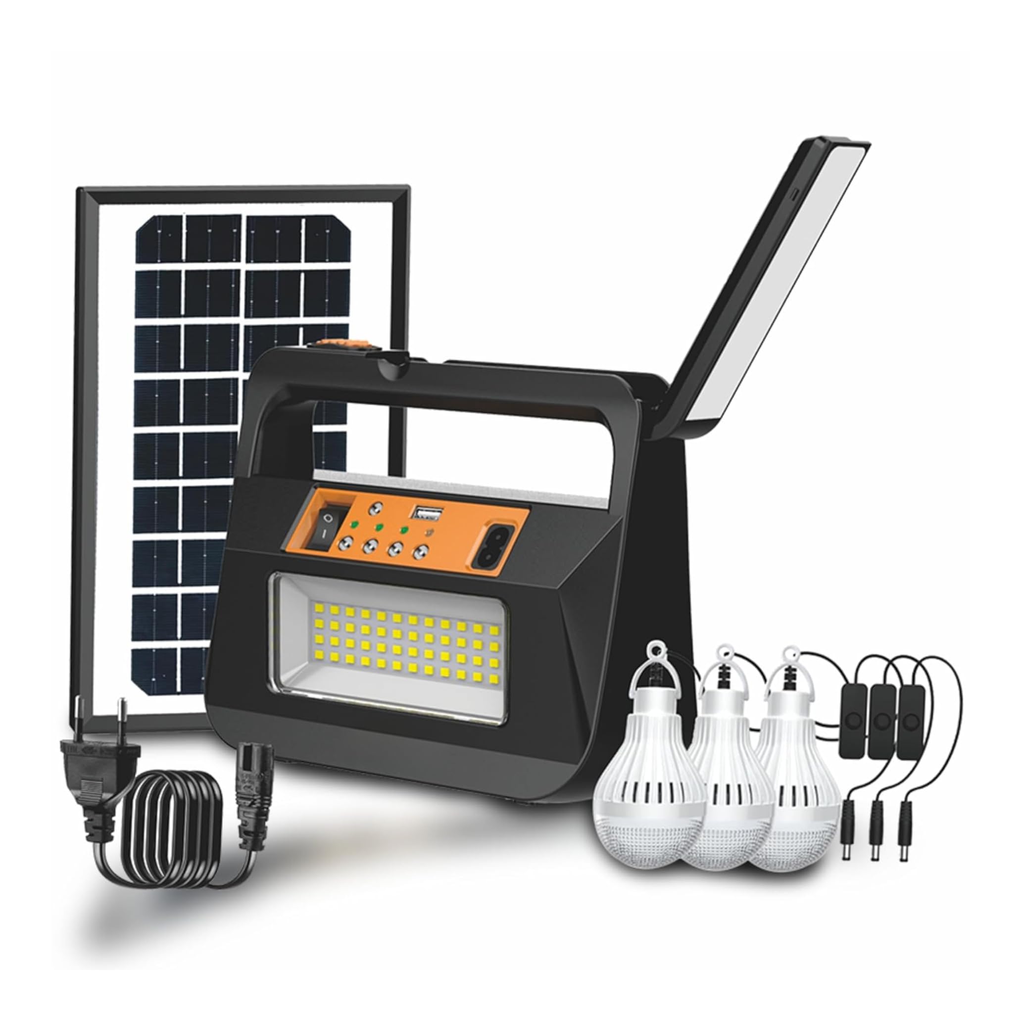 Drumstone (𝗦𝗽𝗲𝗰𝗶𝗮𝗹 𝟭𝟬 𝗬𝗲𝗮𝗿𝘀 𝗪𝗮𝗿𝗿𝗮𝗻𝘁𝘆) Emergency Solar Torch Lamp with 3x 6V LED Bulbs | Rechargeable Power Station, Solar Panel, 4500mAh Battery, Outdoor & Emergency Lighting-image-28