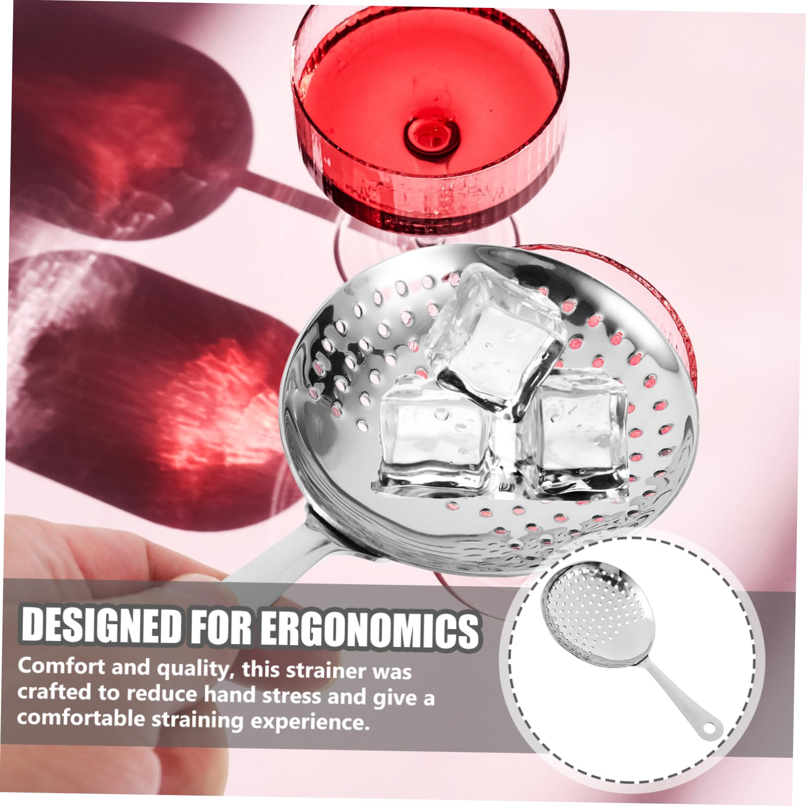 UTHCLO Stainless Steel Cocktail Strainer Barware Bar Supplies Easy to Use Ergonomic Design