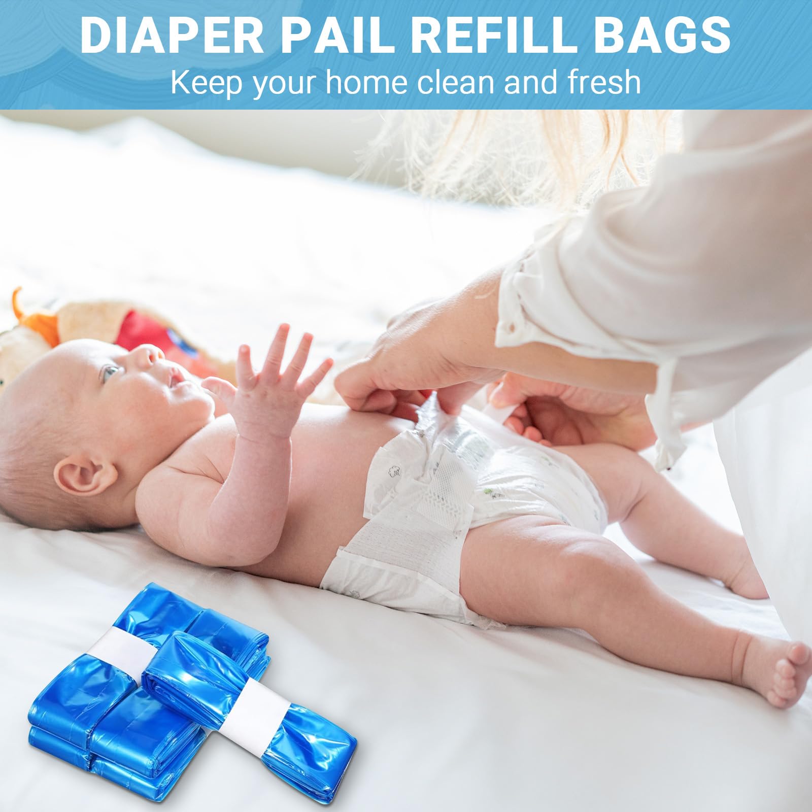 Zorplex 9 Piezas Recambios Contenedor de Pañales, de Papelera Pañales Bebe 7 Capas Engrosadas, instalación sin complicaciones, Compatible con Twist & Click, Todas las Marcas y Modelos