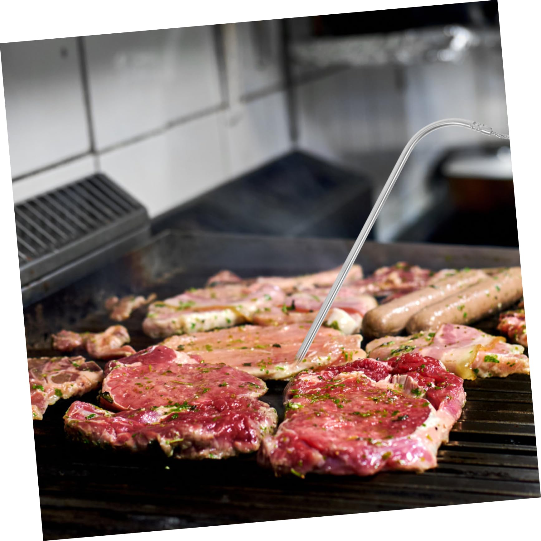 Toyvian 3 Sätze Temperatursonde Grillthermometer für die Küche Fleischthermometer digital Küchenthermometer Thermometer zum Grillen Rindfleisch-Thermometer Rostfreier Silber