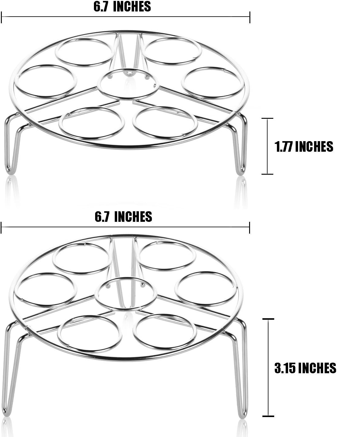 Netany 2 Piece Stainless Steel Egg Steamer Rack for Instant Pot Accessories /Steam Rack for Pressure Cooker Accessories
