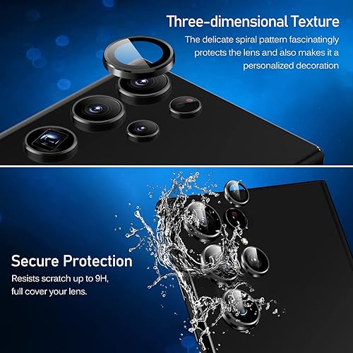 Miniatura 6 de ivoler Protector de lente de cámara para Samsung Galaxy S23 Ultra de 68 pulgadas 5G 2023 vidrio templado ultrafino con borde de aluminio protección