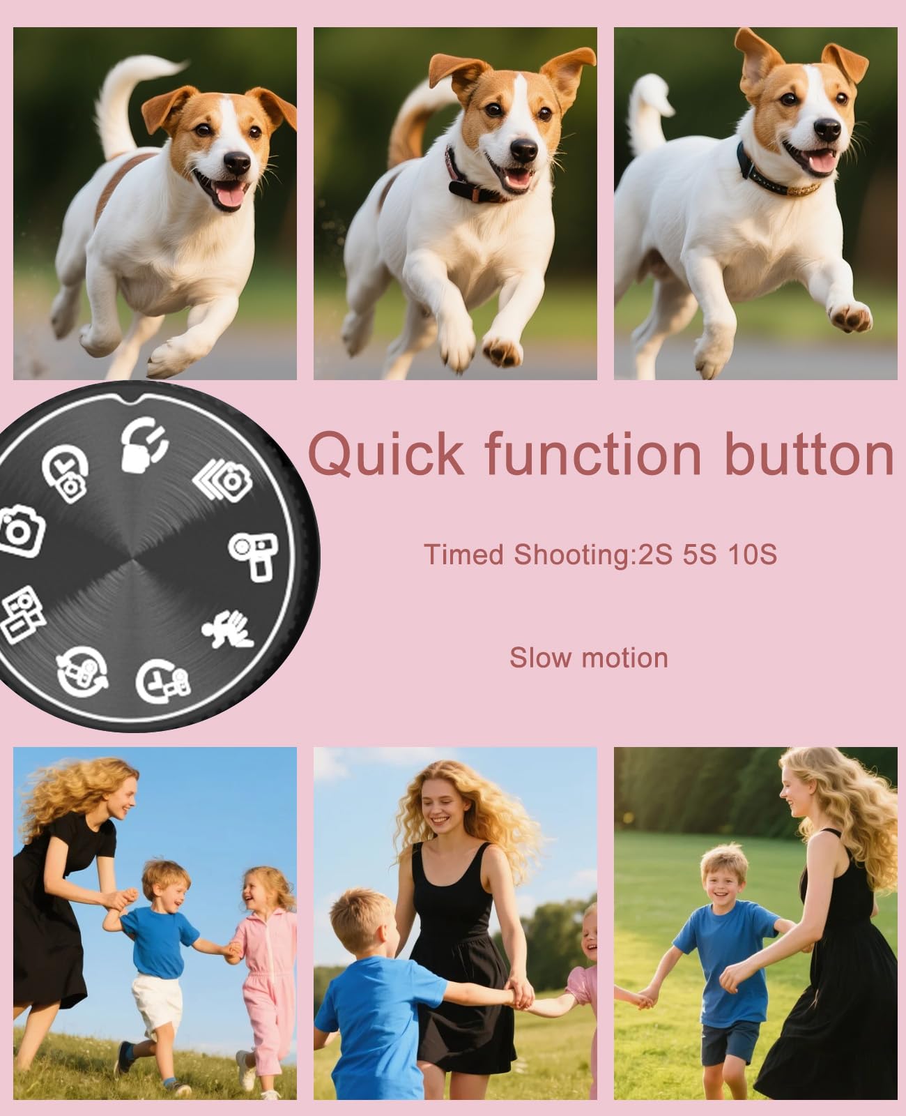 FLATIC Digital Camera, 5K 75MP Cameras for Photography with WiFi & 64GB TF Card, Autofoucs Vlogging Camera for YouTube with 180° Flip Screen, Compact Vlog Travel Camera Kit for Beginner, Teens, Pink