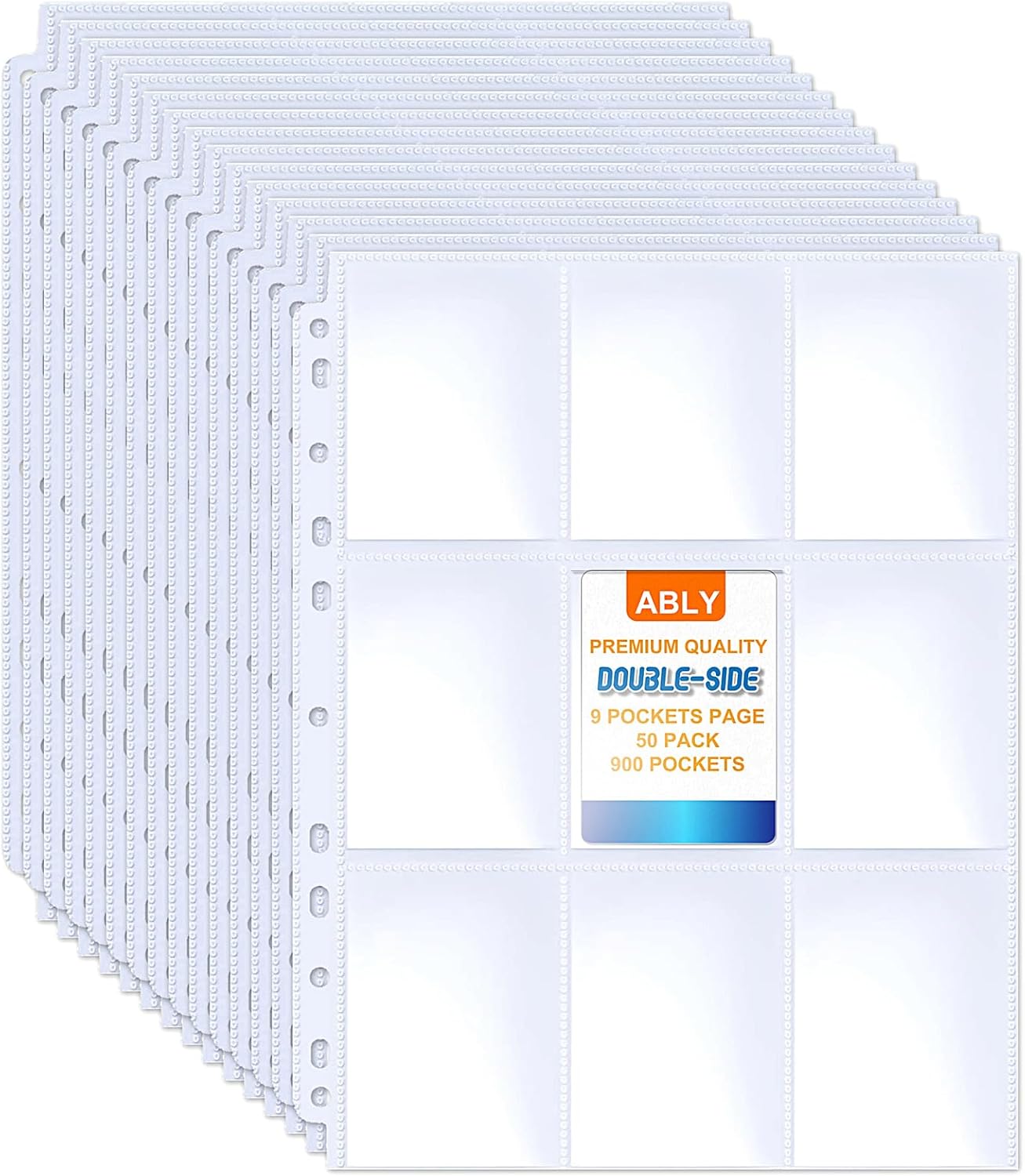 900 Pockets Baseball Card Sleeves, ABLY Double Side 9