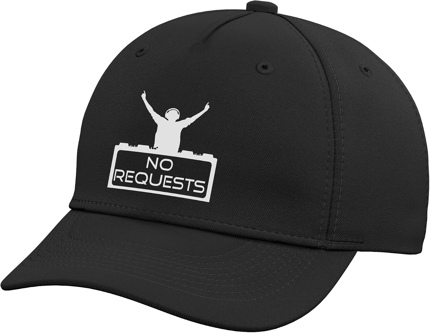 No Requests Funny Disc Jockey Audio Music Producer Deejay DJ Adjustable Baseball Hat