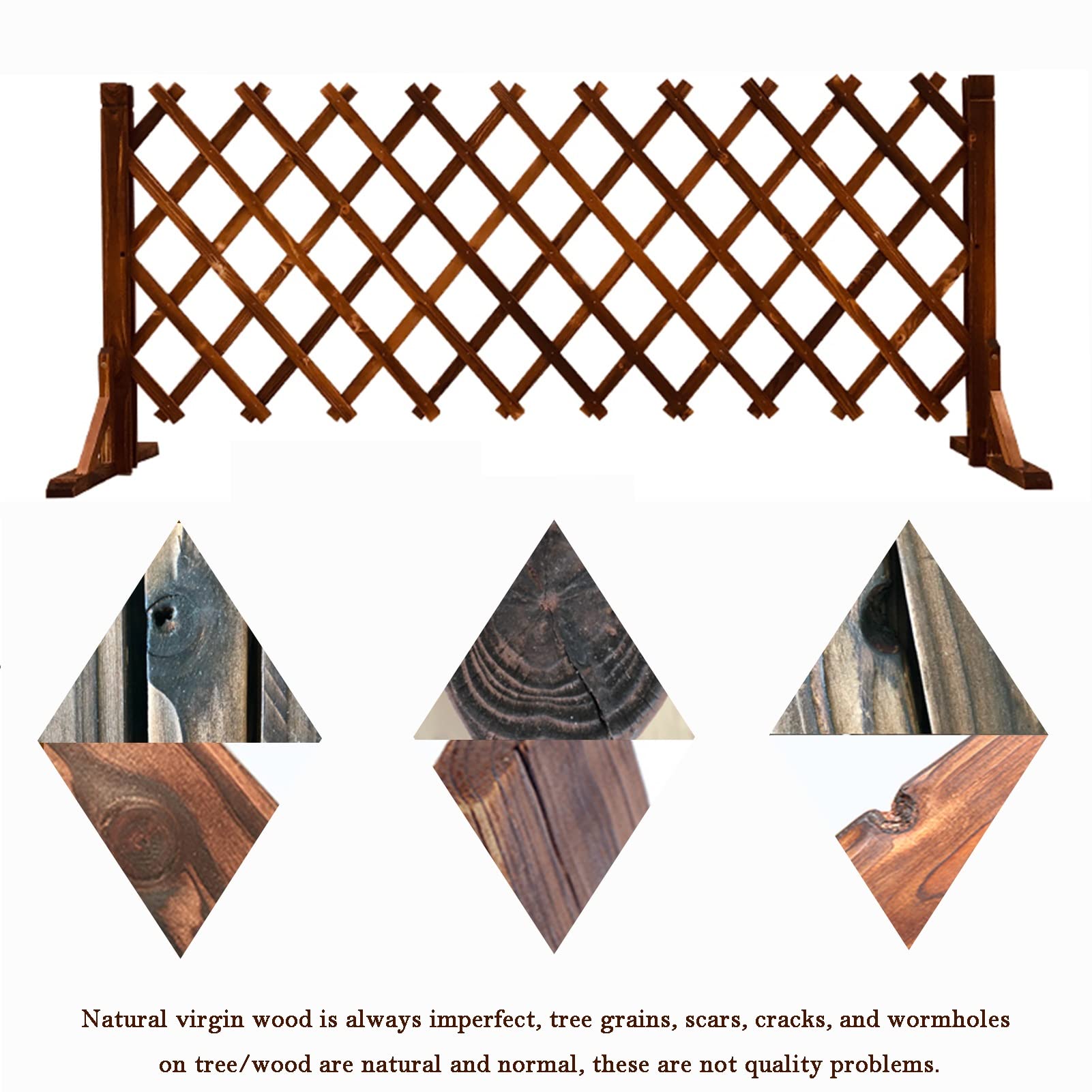FWTXZTER Valla de Madera Extensible, Valla Cercas de Celosía Móviles Ajustables y Autónomas, Barrera de Seguridadpara Perros y Animales Pequeños para Exteriores e Interiores