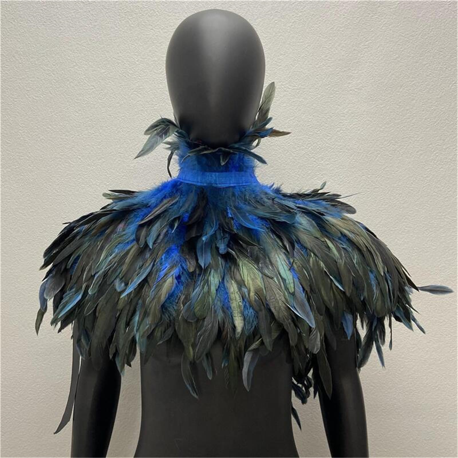 Mantello gotico con piume per adulti donne scialle festa a tema costume festival musicale vestire collo sciarpe da donna sciarpa collo accessorio per feste di Halloween