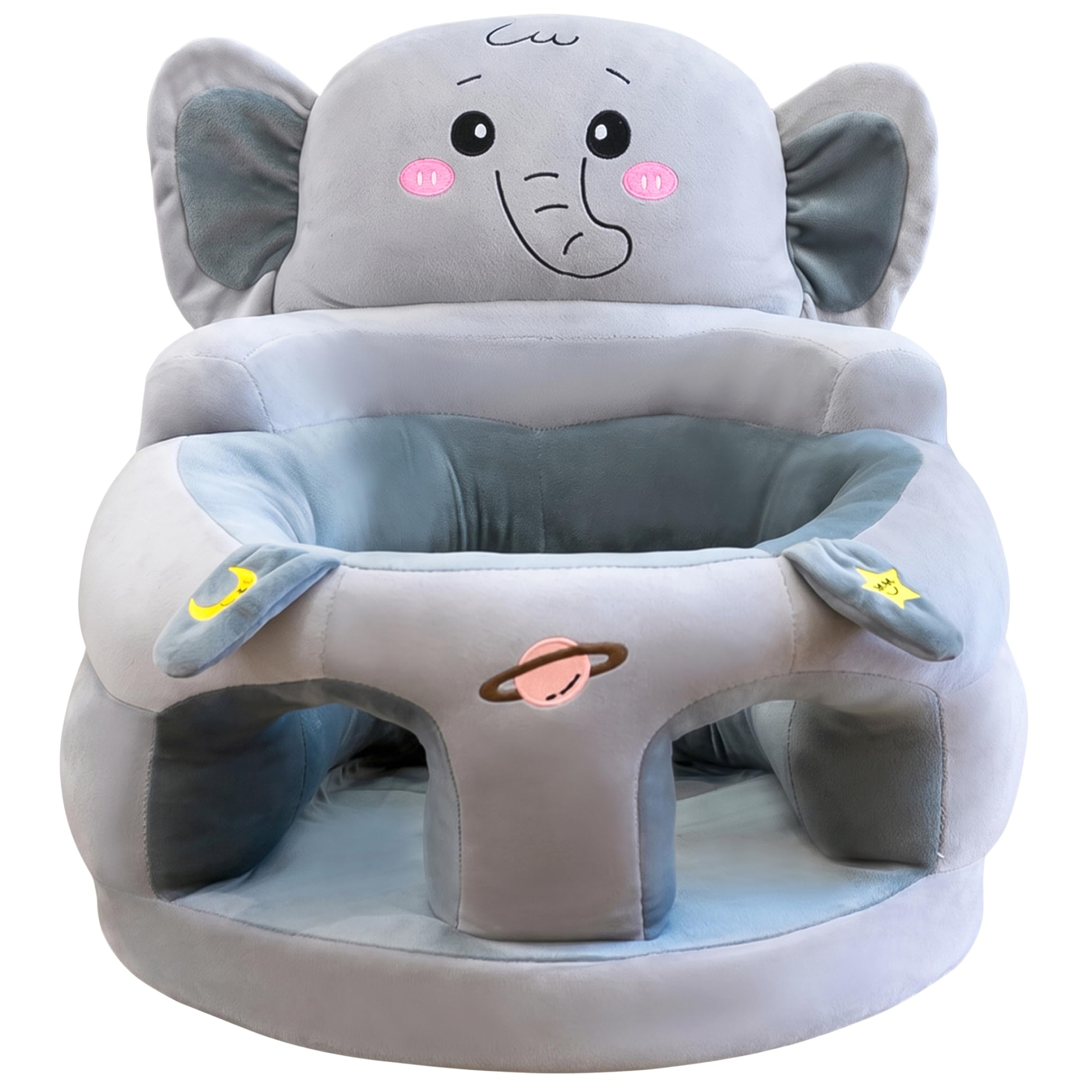 Sit Me Up Seggiolino da Terra per Neonato, Seggiolone per Baby Sit Up, Supporto Morbido, Elefante Grigio, 17, 7×15, 8 Pollici
