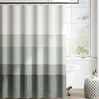 jinchan Extra Long Ombre Cloudy Grey Striped Shower Curtain Waterproof Fabric Shower Curtains for Bathroom Gradual Color Minimalist Modern Neutral with 12 Hooks 70x84 inches