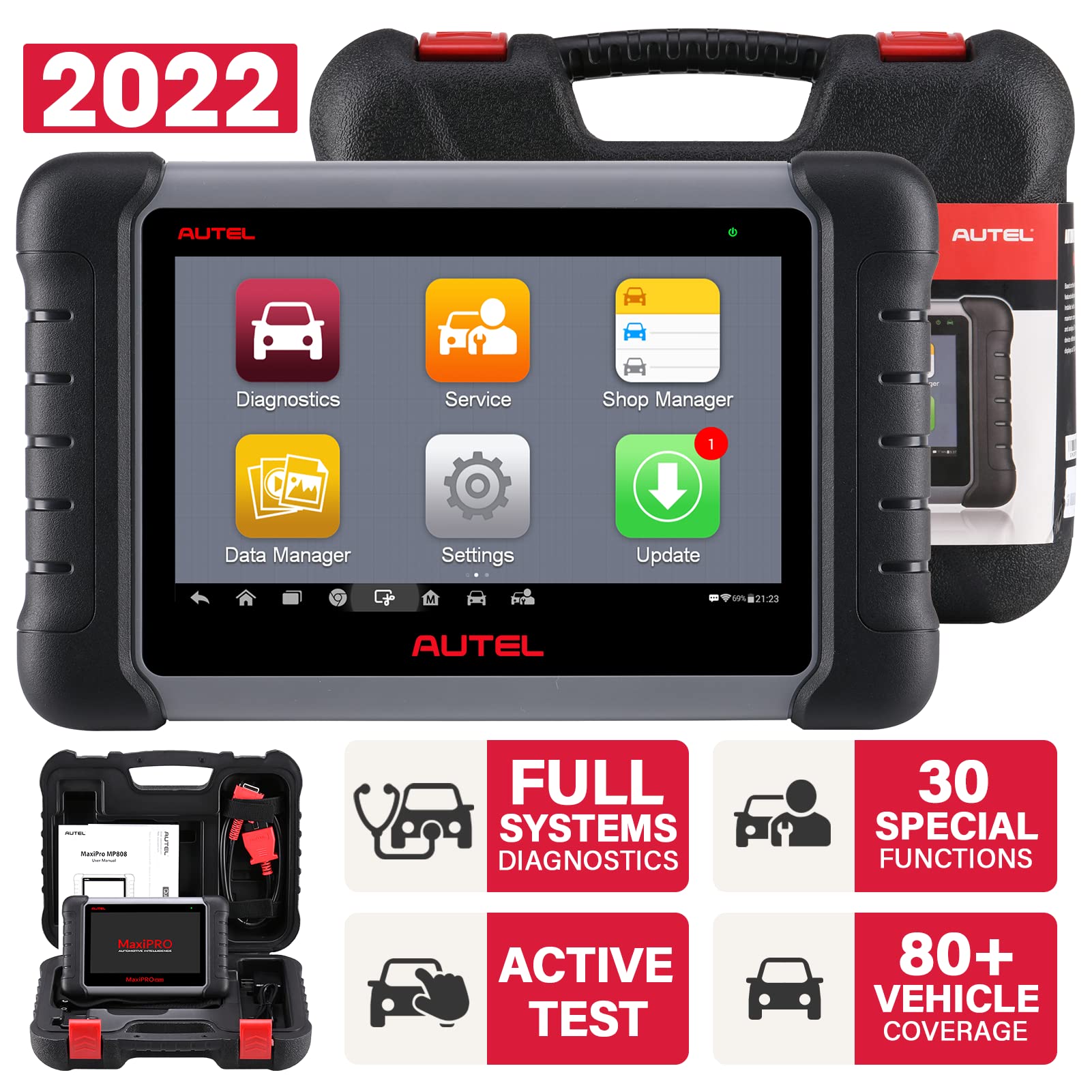 Autel Scanner MaxiPRO MP808 OBD2 Diagnostic Scan Tool with Bi