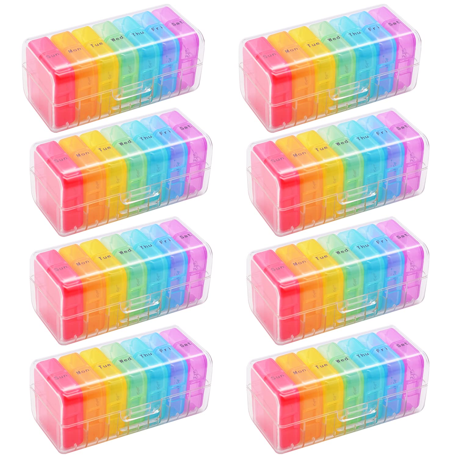 Greencycle Weekly 7 Day Pill Organizer 2 Times A Day Medicine Organizer Moisture-Proof Pill Cases Pill Box Design