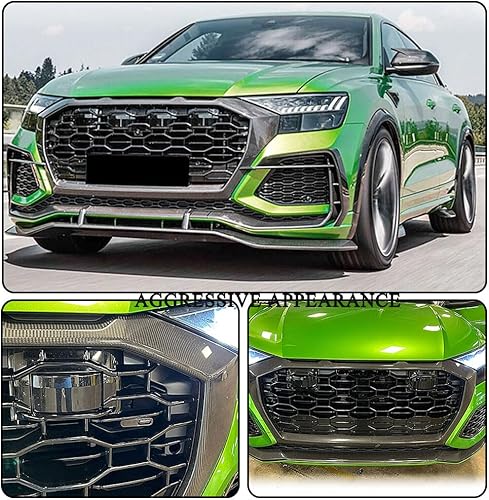Miniatura 3 de MCARCAR KIT Rejilla frontal de fibra de carbono real para Audi RSQ8 RS Q8 2020-2023 Auto Bumper Kidney Grill Cover Body Kit Factory Outlet