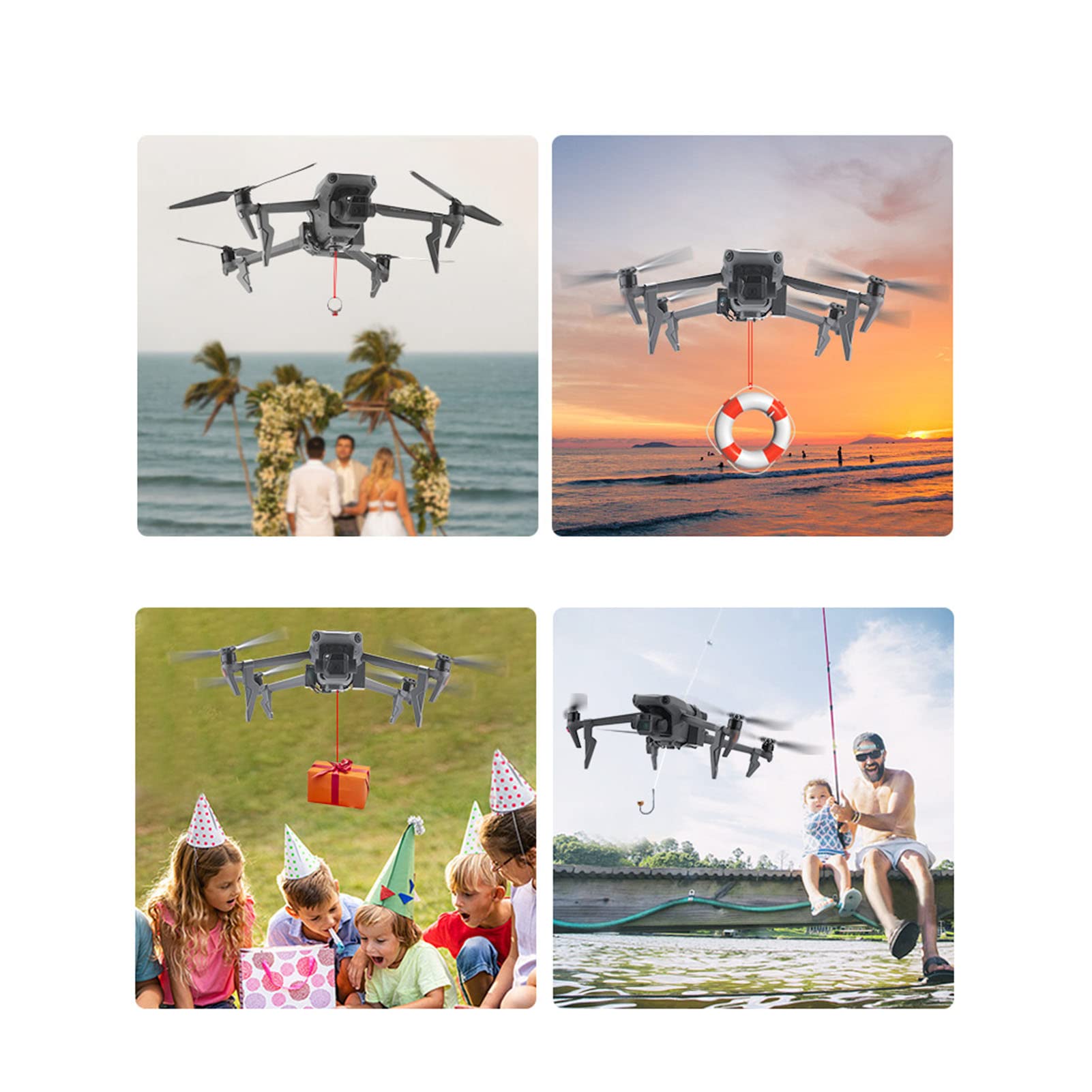 Dilwe de Entrega de Carga aérea, Dispositivo de Lanzamiento para Drones, Tren de Aterrizaje Integrado, Compatible con Mini 3, 3 Pro y Air 2S, diseñado para Profesionales y Aficionados