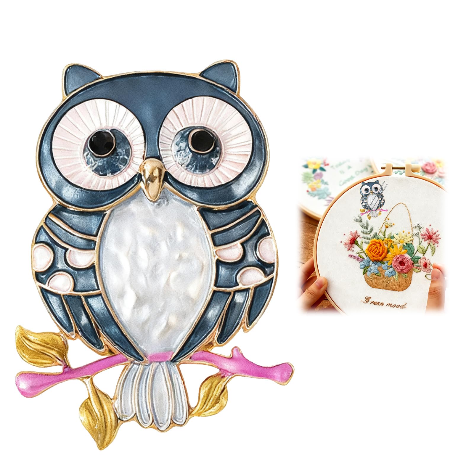 Needle Minder Magnet, Owl Needle Keeper for Sewing Magnetic Needle Minder Cross Stitch Accessories Secure Holder for Sewing Pins Needlework Embroidery Sewing Lover Gift