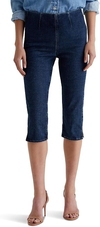 AG Jeans Maisie Pull-On Denim Capri in Hyacinth