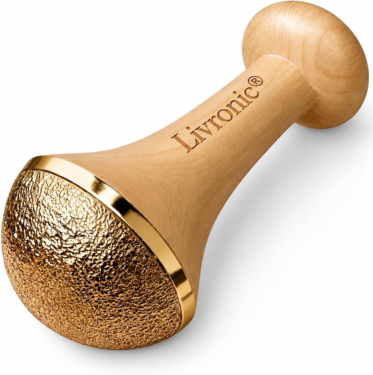 Kansa Vati Foot Massager | Kansa wand foot massager with Teak Wood Handle | Ayurvedic Bronze Kasya Vatki / Kansya Bowl (Katori) Vati | Detox, Foot Relaxation & Stress Relief Tool | Swakansa