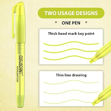 coruscant 80 packs of highlighters, yellow highlighter, wide chisel tip marking, quick drying, bulk fluorescent pen marking, non-toxic and tasteless, suitable for schools offices and home.