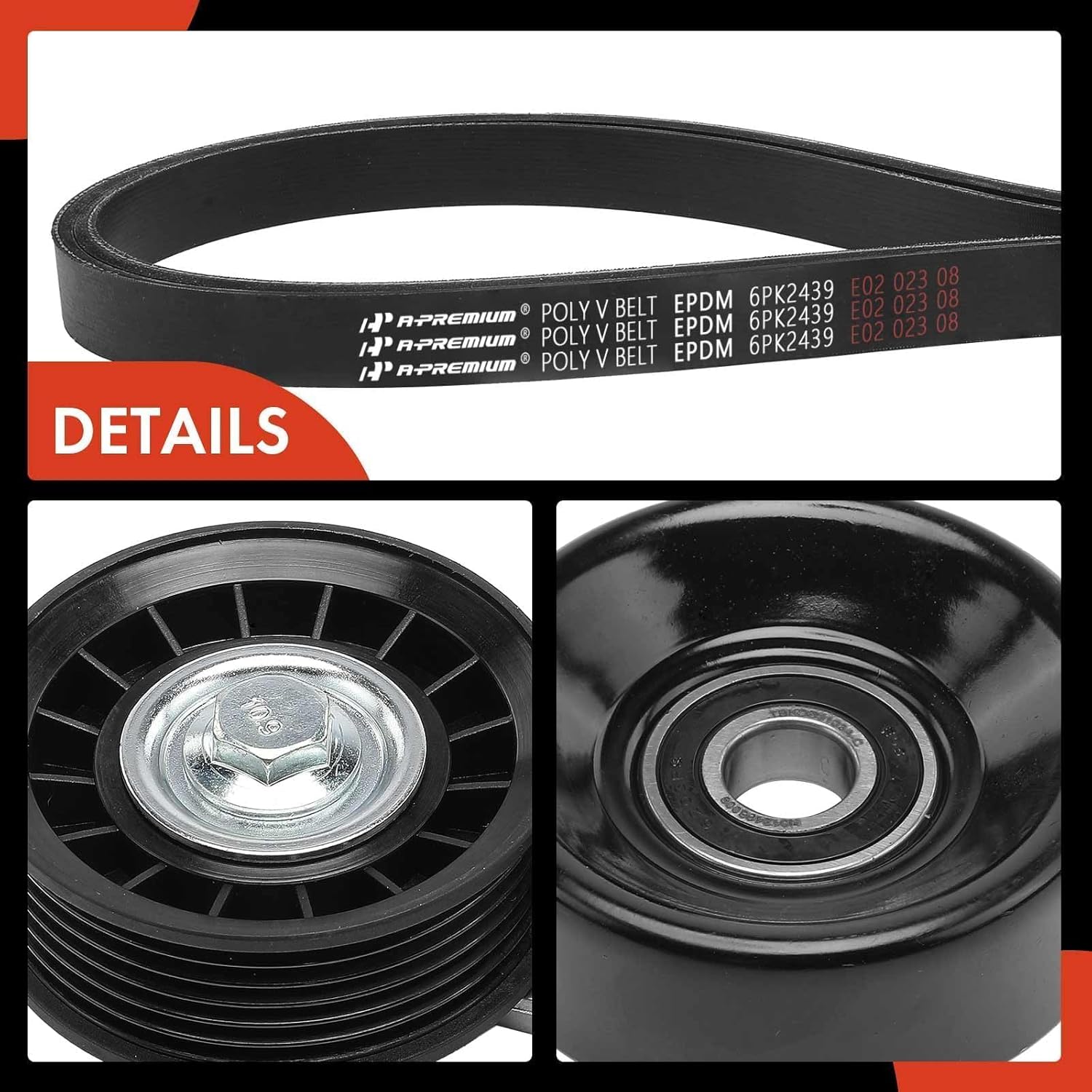 A-Premium Engine Serpentine Belt Drive Kit with Tensioner & Idler Compatible with Chevrolet, GMC, Isuzu, Oldsmobile & Workhorse Cars - C1500 2500 3500, Tahoe, Savana, Express & More, 4.3L 5.0L 5.7L