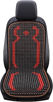 Natural Beaded Car Seat Cover Cooling Auto Seats Durable Wooden Bead Cushion for Autumn Stress Free Keeps The Back from Getting Sweaty While Driving Stress Free All Day C