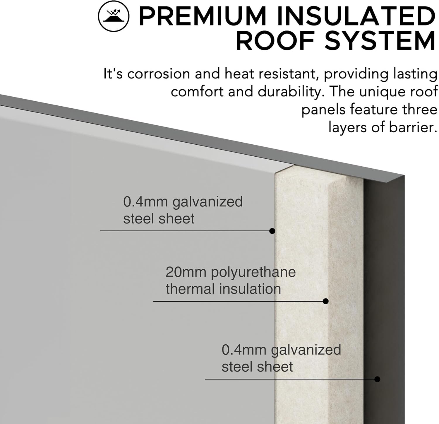 Sunjoy Office Shed for Outdoor, Tiny House 10'x12.6' She Shed, Backyard Office, Multipurpose Outdoor Room, Home Gym with Floor, 2 Windows and Lockable Doors