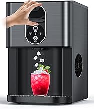 Kndko Nugget Countertop Ice Maker, 44lbs/24H Pellet Ice Machine with Dispenser, Self-Cleaning Chewable Pebble Ice Maker Machine for Home/Kitchen/Party/Office, Black