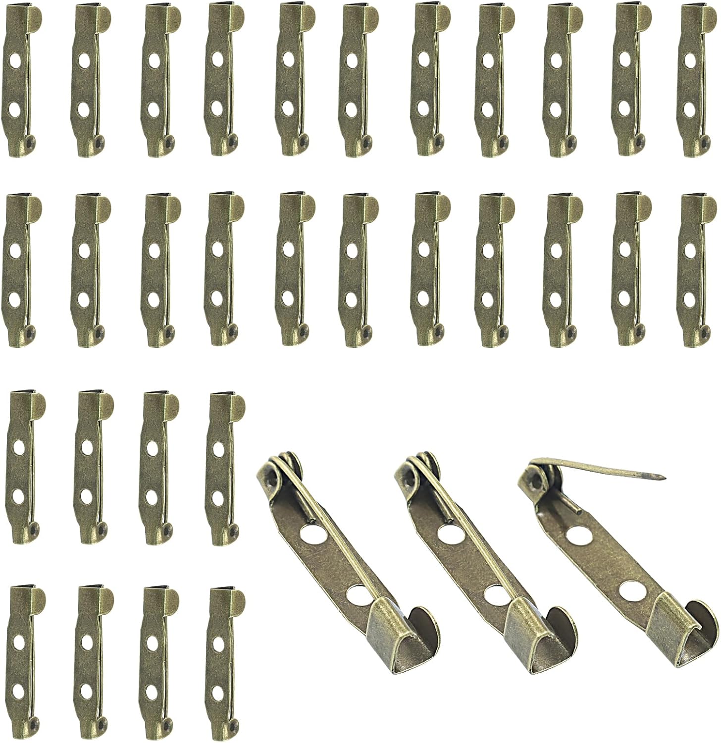 25mm 100pcs Safety Clasp Pin Backs for Badges DIY Craft Jewelry Making - Secure Locking Metal Clasps with Smooth Edges,for Corsage Wedding Name Tags Accessories