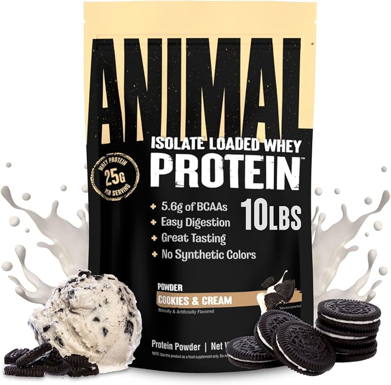 Animal Whey Isolate Protein Powder, 25G High Protein | Cookies & Cream 10LB