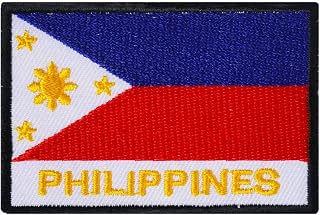 Graphic Dust Philippines Flag Embroidered Iron On Patch Applique Proud to be Filipino Flag Logo Sign Emblem Mabuhay Manila Costume