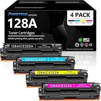 128A Toner Cartridges 4 Pack High-Yield Replacement for HP 128A Toner Cartridges Work for Color CM1415fn MFP CM1415fnw MFP CP1525n CP1525nw Printer with Chip
