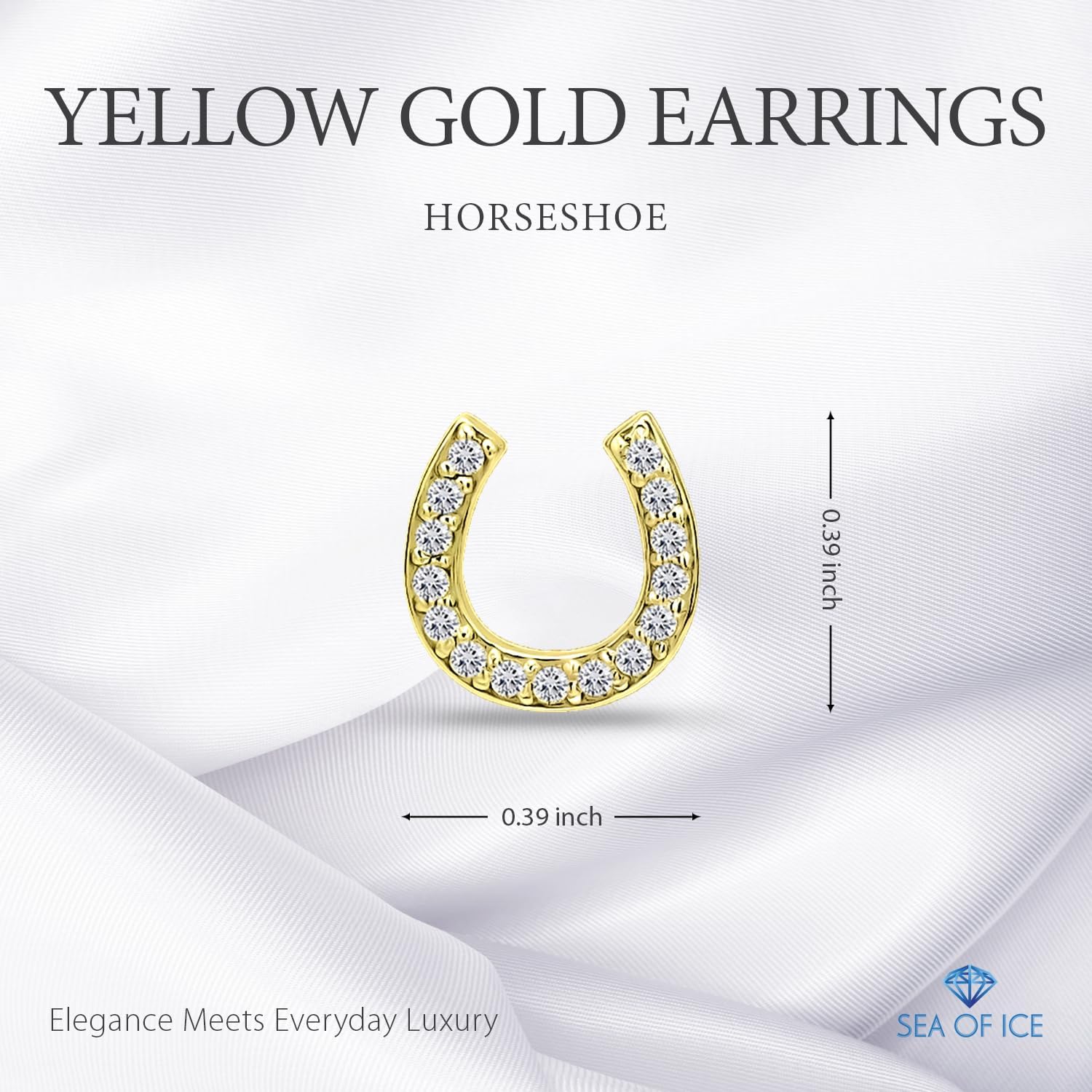 Sea of Ice Sterling Silver CZ Cubic Zirconia Dainty Evil Eye, Infinity, Hamsa Hand of God, Horseshoe, Moon Minimalist Stud Earrings for Women - Elegant Sterling Silver Earrings for Women – Nickel-Free