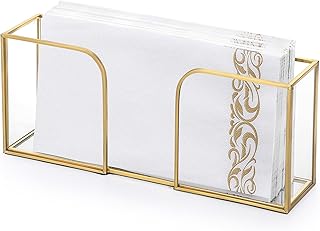 Sumnacon Napkin Holder,Vertical Glass Napkin Holder Table, Stylish Guest Towel Holder for Hand Towel Napkin,Rectangle Napkin Tray for Bathroom Toilet Kitchen Dining Table Counter