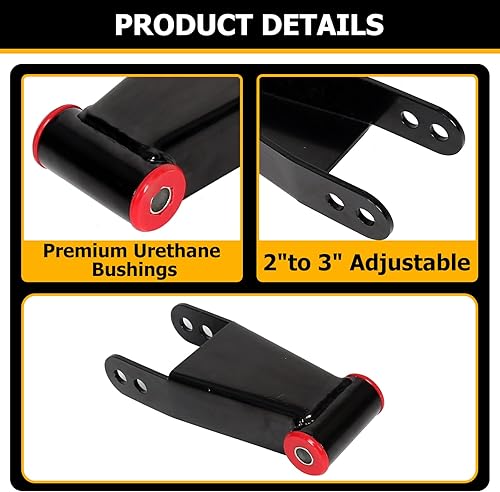 Miniatura 4 de KUAFU Grilletes de suspensión de nivelación de caída trasera de 2-3 pulgadas compatibles con Ford F150 2004-2014 2WD 4WD ajustables