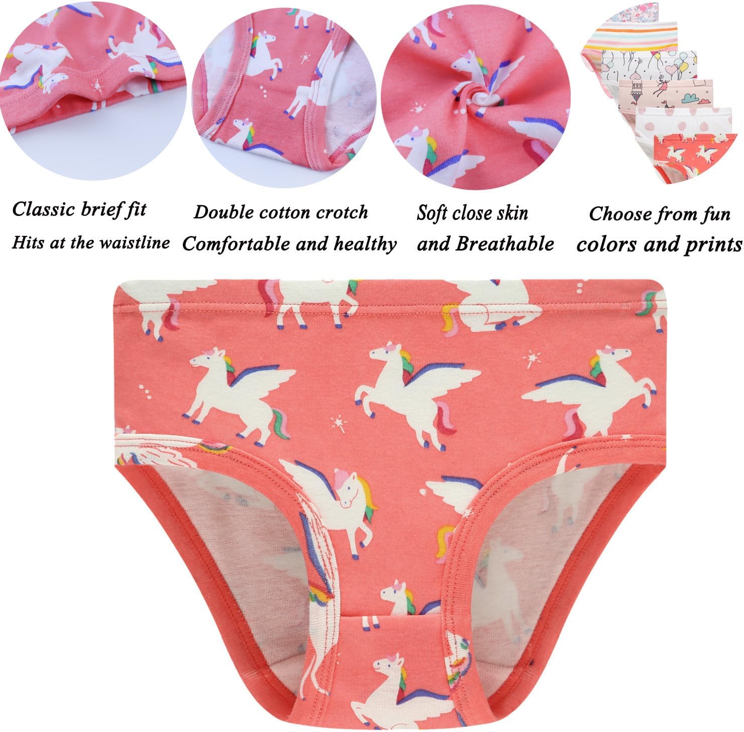 Sladatona Little Girls Soft Underwear Toddler Kids Breathable Comfort Panties - Image 3