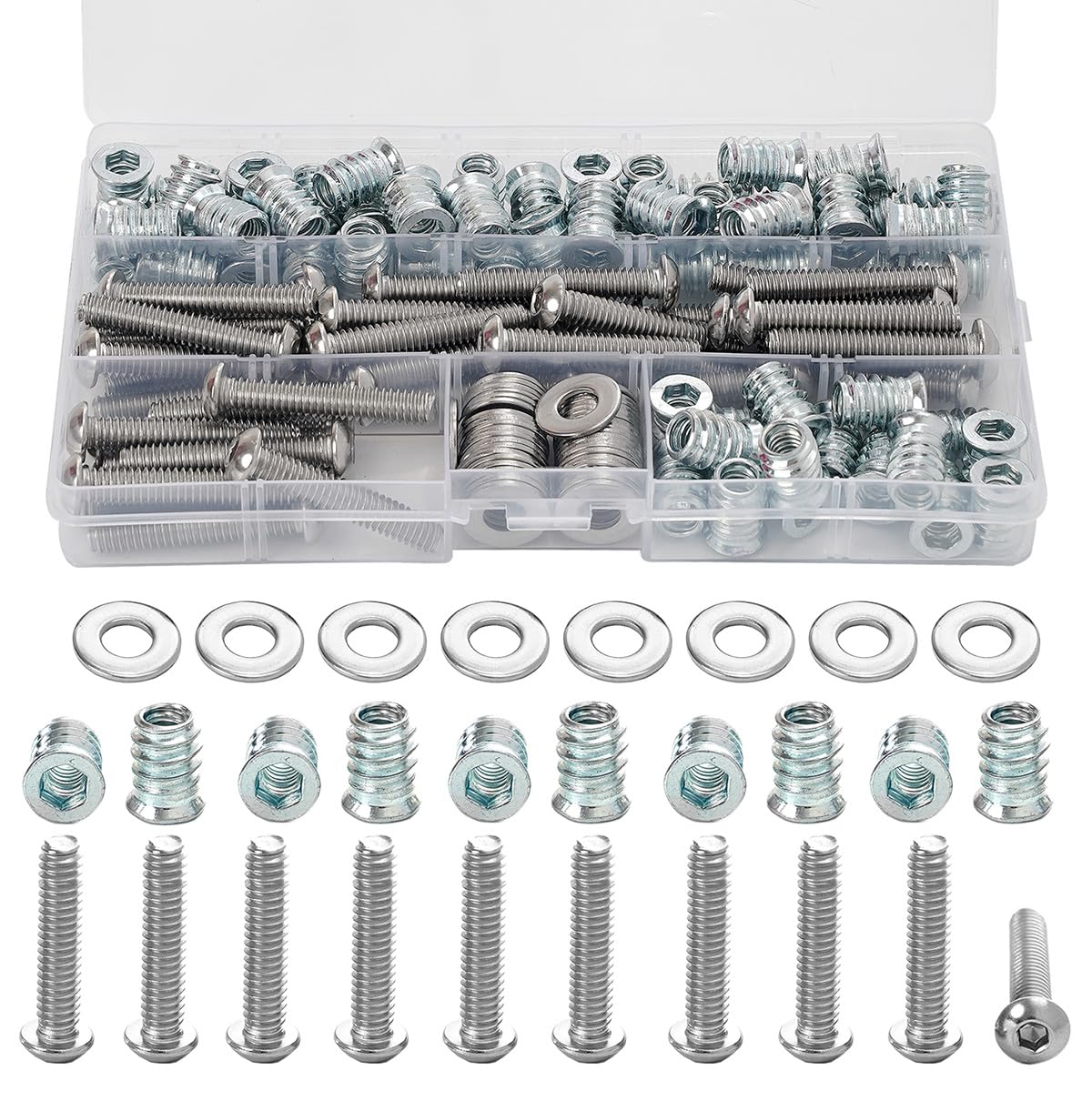 5/16-18 Threaded Inserts for Wood with Bolts Fully Threaded Button Head Hex Socket Screws 5/16-18 x 1-1/4