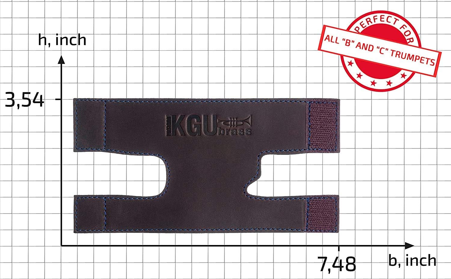 Trumpet valve guard by KGUBrass is the leather trumpet valve protector made of luxurious mild and thick material; use as protection from corrosion, scratches and stains (Brown (Blue thread))