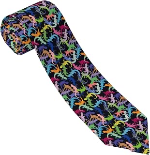 Ties for Men - Comfort Cute Gecko Lizard Green Colorful Men's Neckties for Business Wedding Birthday Father's Day