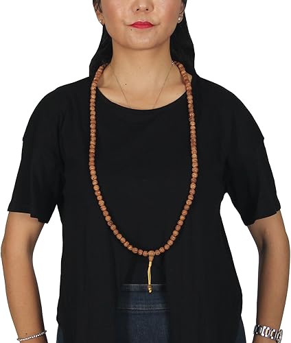 Miniatura 4 de DharmaObjects 108 cuentas auténticas de semillas de Bodhi de estilo tibetano budista para meditación y compasión Amarillo MLBS