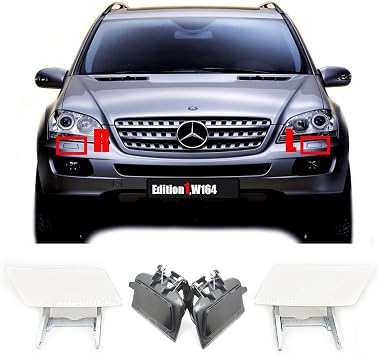 Headlight Washer Cover for 05-08 Mercedes-Benz ML W164 X164 Fit ML280 ML300 ML320 ML350 ML420 ML450 ML500 ML550 ML63 2005 2006 2007 2008 Headlamp Spray Nozzle
