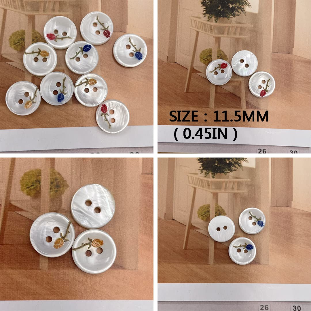 Lot De 7 Boutons Anciens Design De Couture - Rose - Diamètre 2,5 Cm - Neuf
