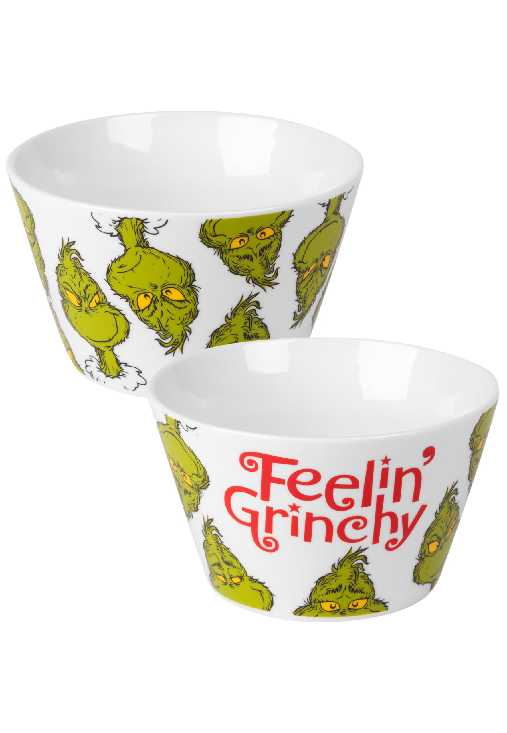 United Labels The Grinch - Ciotola per cereali Feelin Grinchy, in porcellana, 500 ml, colore: Bianco