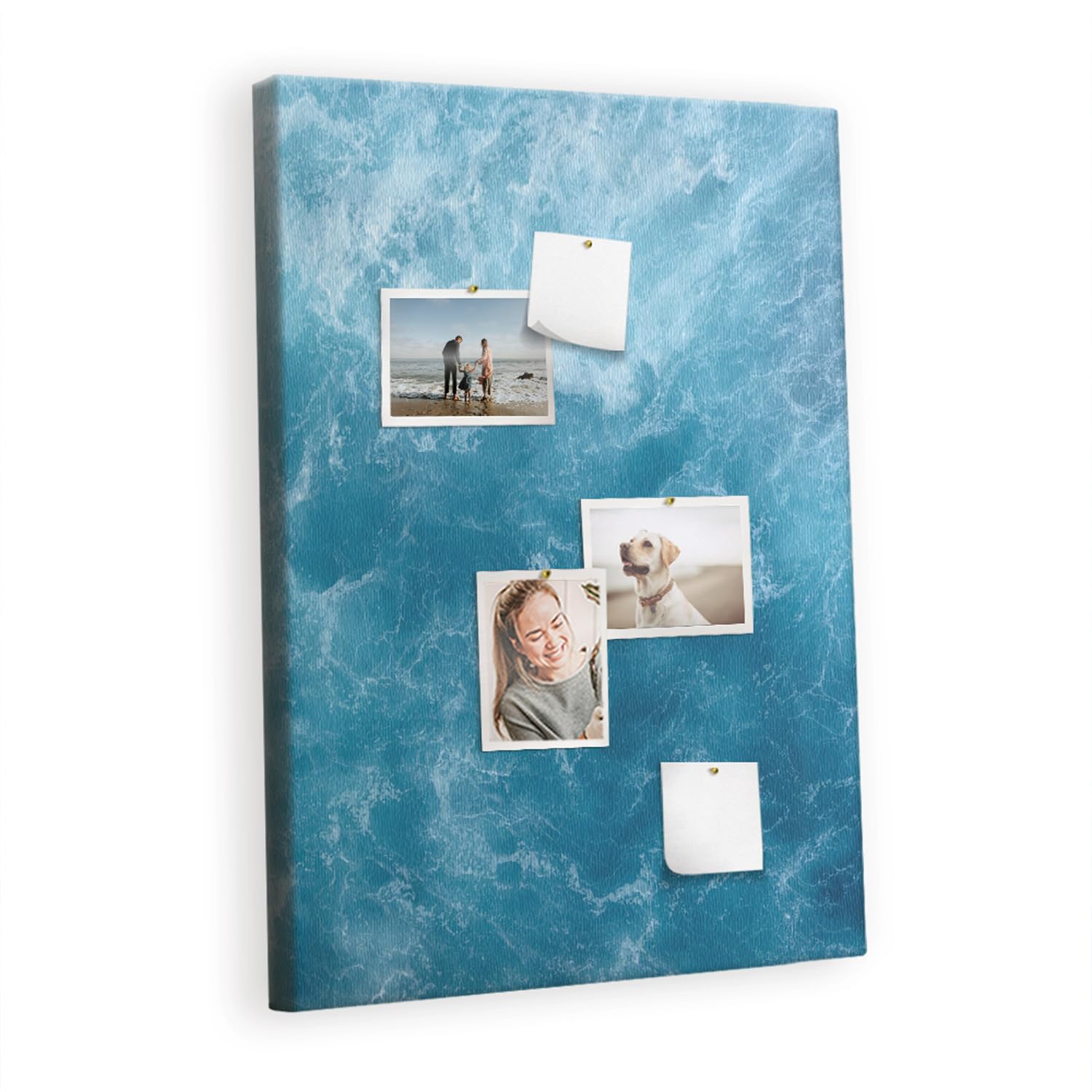 Tableau mural horizontal liège 70x100 cm grand format coloris bleu eau de mer