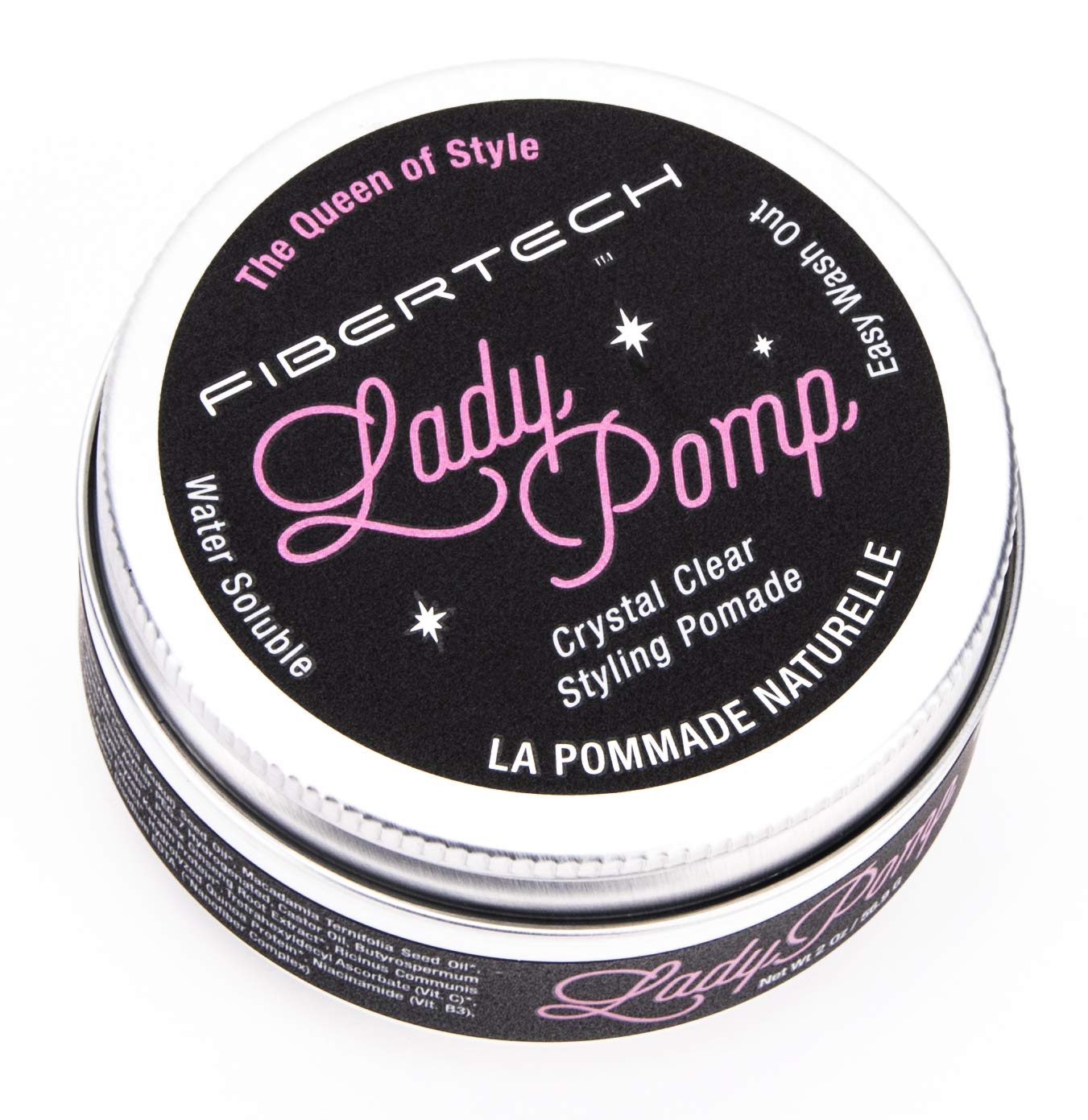 Lady Pomp Womens Styling Pomade - Medium Hold - High Shine - Water Based - 2 oz