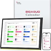 BIGASUO 10.1" Smart Digital Calendar: Touchscreen Family Organizer, Chore Chart, Meal Planner, To-Do List, Photo Frame & WiFi Sync