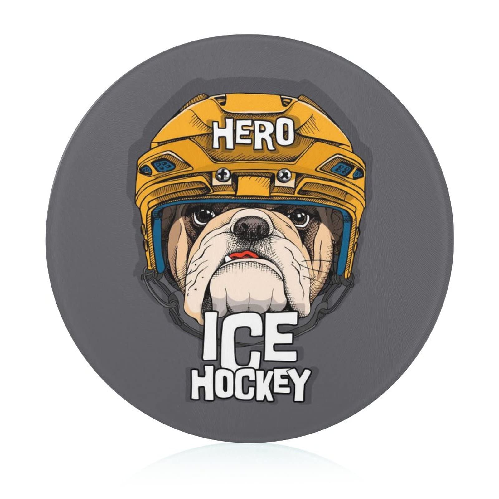 Planche à découper Hockey Bulldog en verre trempé pour éviter les rayures