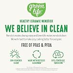 GreenLife Soft Grip Diamond Healthy Ceramic Nonstick, 16 Piece Cookware Pots and Pans Set, PFAS-Free, Dishwasher Safe, Black