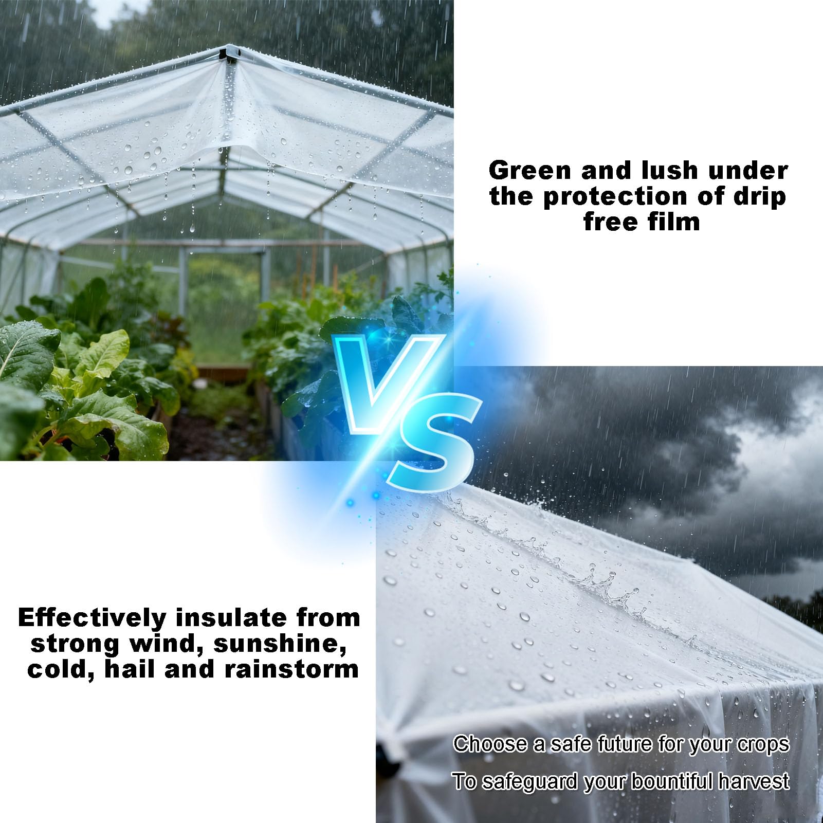 Lámina de Polietileno para Invernadero, Transparente Plástico para Jardín y Huerto, Extra Gruesa Resistente Lámina de plástico Protección para Plantas(Size:5x20m)