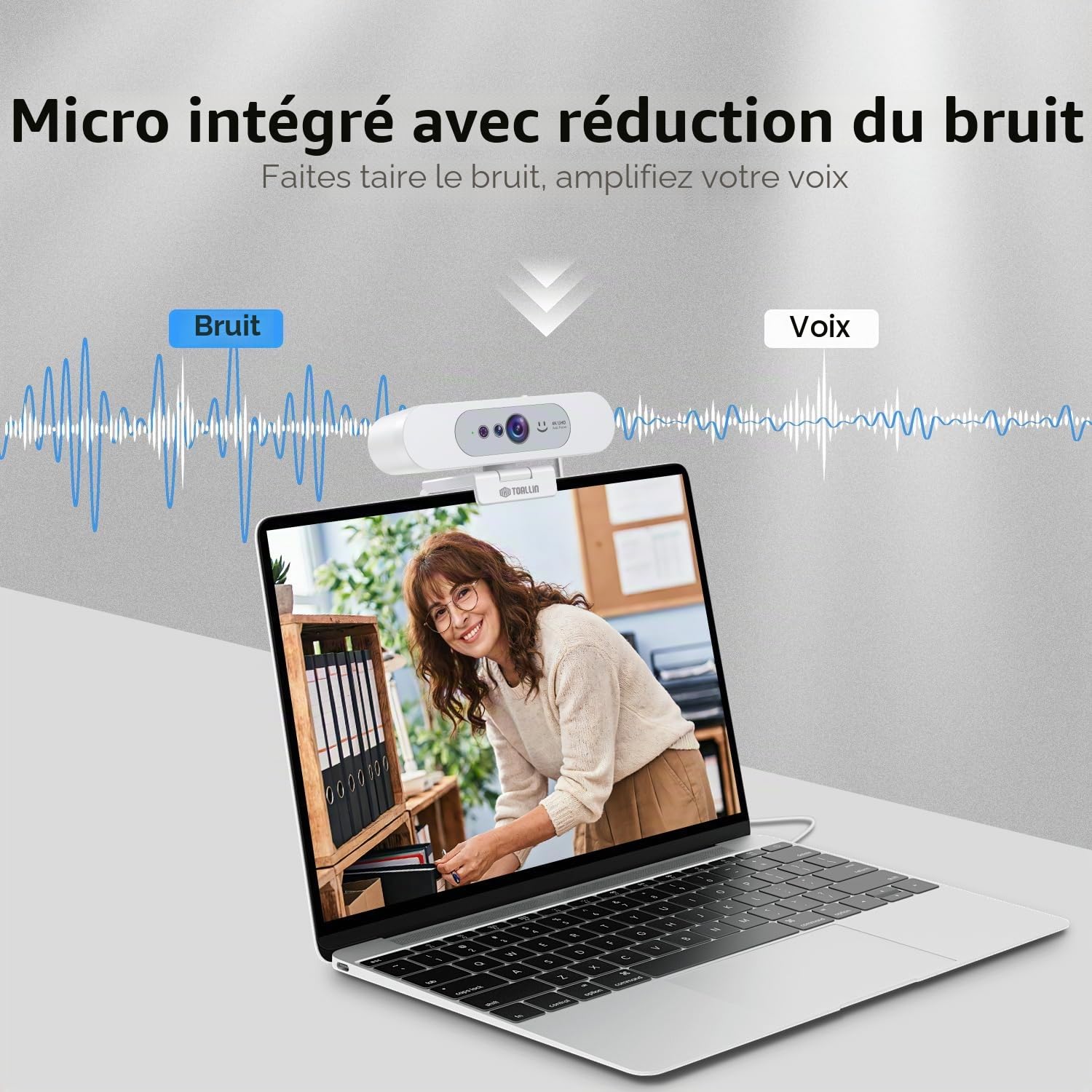 TOALLIN Webcam 4K UHD pour PC avec Windows Hello, Reconnaissance Faciale
